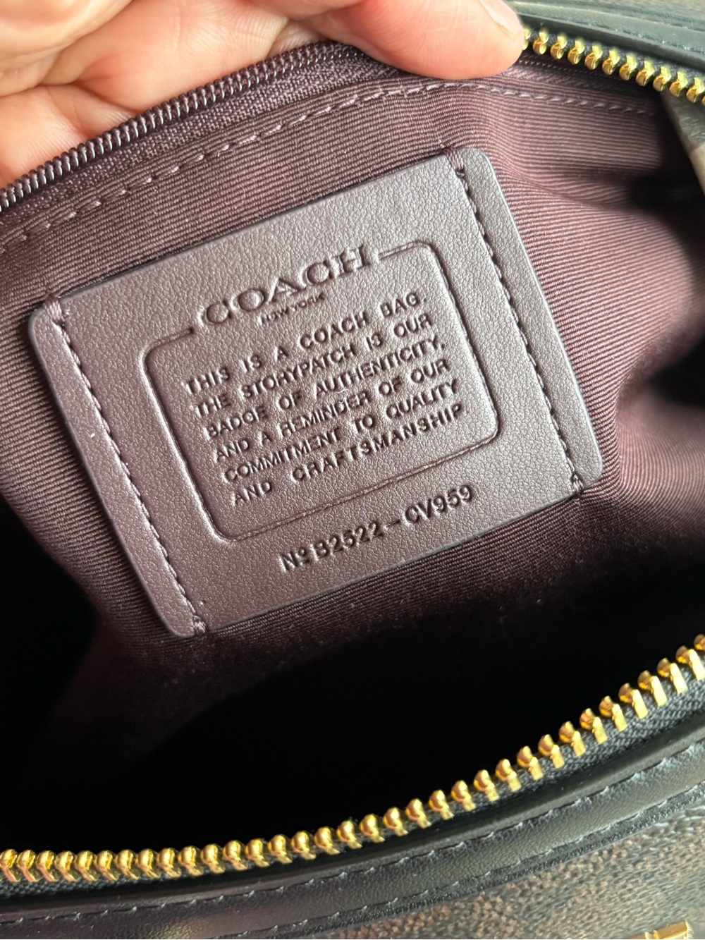 Coach Large Rowan in Walnut/Black/Gold - Picture 8 of 10